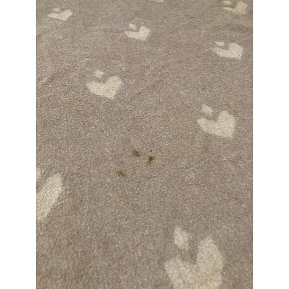 Vintage Heart Pattern Fleece Throw Blanket 80 x 58” Beige - Picture 9 of 9